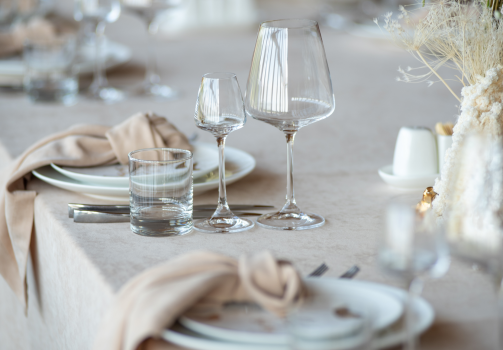 Tischdekoration für eine Hochzeit